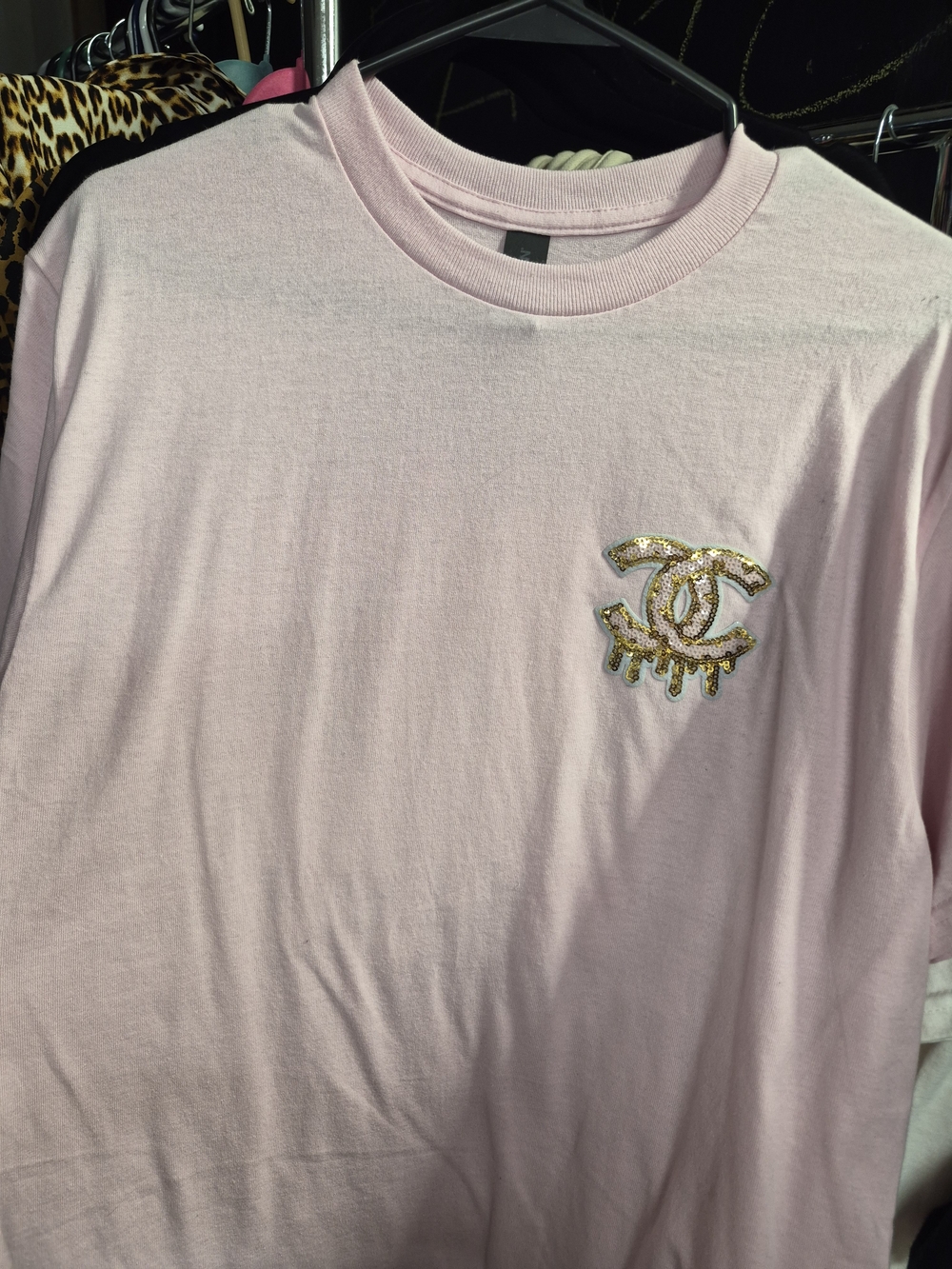 Gildan Light Pink Short-Sleeve Tee with Gold Accent Logo